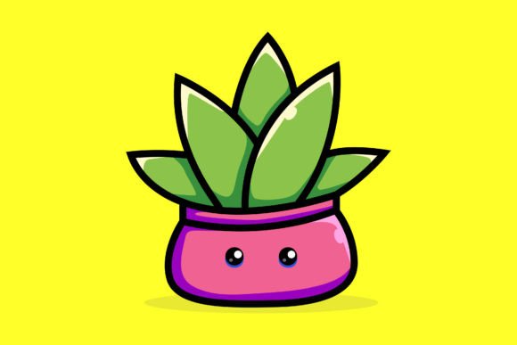 Adding Charm with Cute Plant Cactus Floral Vector Clip Art