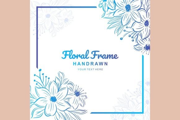 Elevating Your Visual Strategy with a Hand Drawn Blue Floral Frame Background