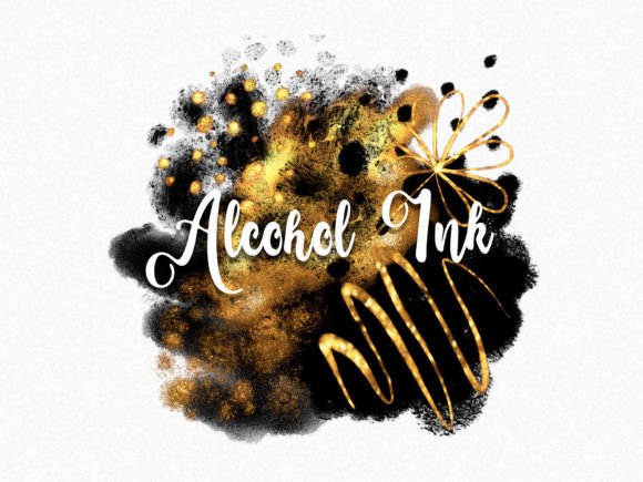 Floral Gold and Black Abstract Clip Art: A Designer's Versatile Asset