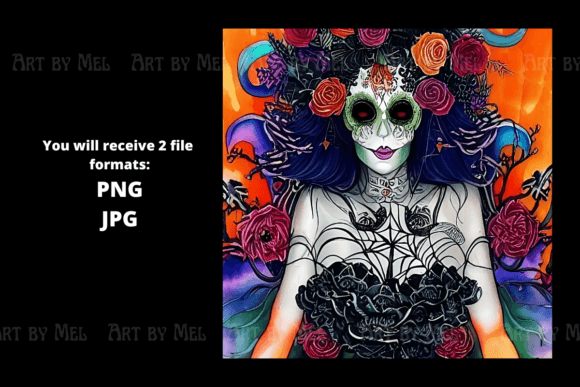 Halloween Floral Goddess Graphic Art