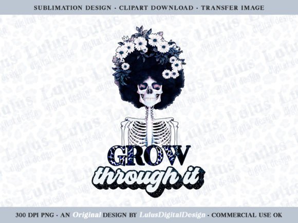 The Navy Floral Afro Skeleton Sublimation: A Unique Design for Meaningful Creations