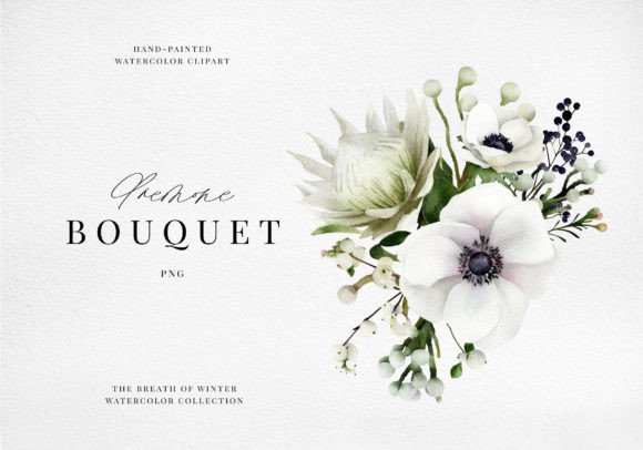 The White Winter Floral Protea Bouquet: A Versatile Digital Design Asset