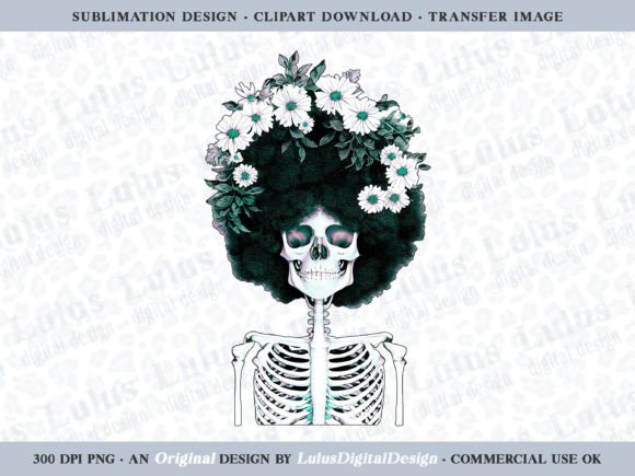 Understanding the Jade Green Floral Afro Skeleton Clip Art