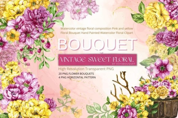 Vintage Sweet Floral Bouquet Pink Yellow: Your Ultimate Design Toolkit for Cozy, Retro Charm