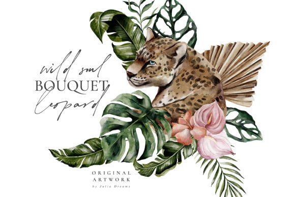 Wild Soul Composition 1 Leopard Floral: An Artistic Asset for Creative Projects
